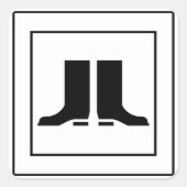 Rubberlaarzen Veiligheid Bord Zwart Wit Rubberlaar Vierkante Sticker (Voorkant)