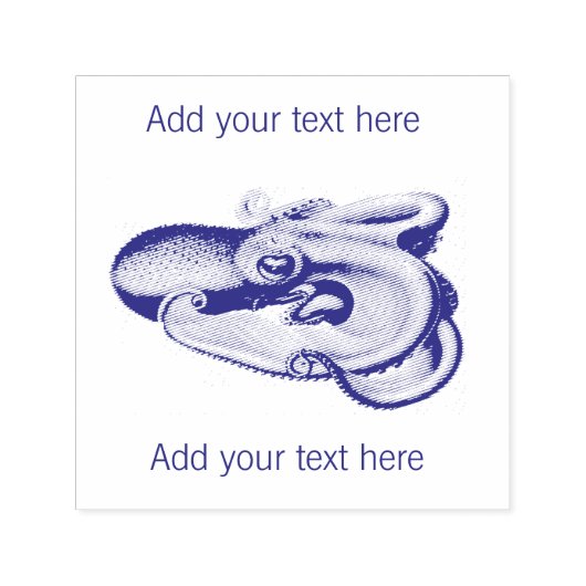 RUBBERSTEMP: OCTOPUS + TEKST ZELFINKTENDE STEMPEL (Design)