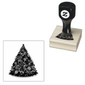 RUBBERSTEMP ZELF INKEREN : CHRISTMAS TREE RUBBERSTEMPEL (Gestempeld)