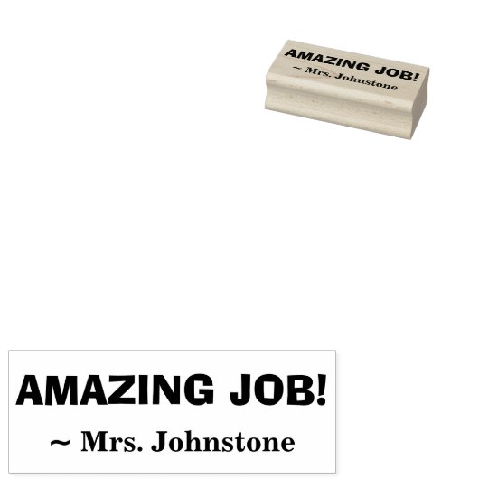 Rubberstempel "AMAZING JOB!" + Naam educator (Gestempeld)