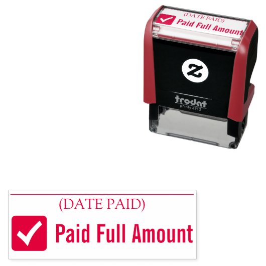 Rubberstempel "betaald volledig bedrag"  zelfinktende stempel (In situ)