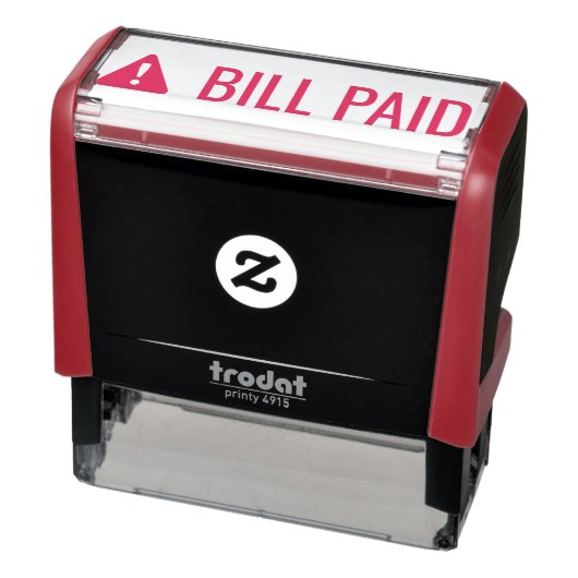 Rubberstempel "BILL PAID" en waarschuwingspictogra Zelfinktende Stempel (Product)