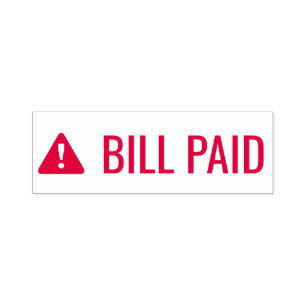 Rubberstempel "BILL PAID" en waarschuwingspictogra Zelfinktende Stempel
