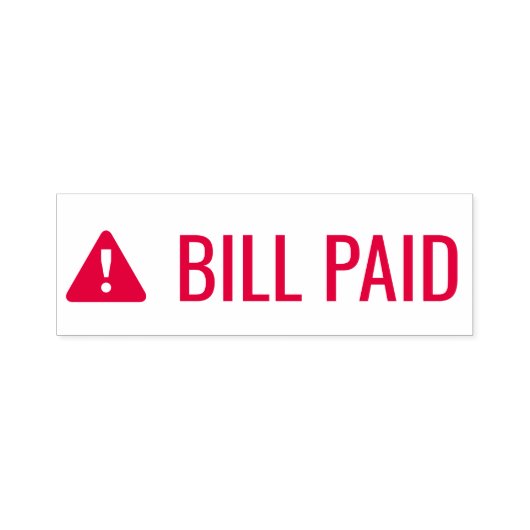 Rubberstempel "BILL PAID" en waarschuwingspictogra Zelfinktende Stempel (Design)