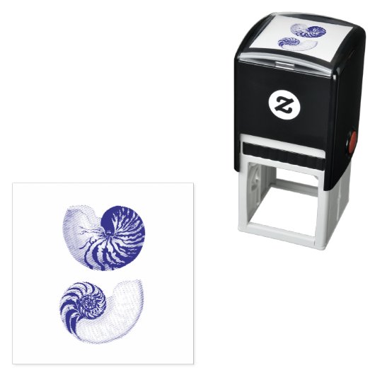 RUBBERSTEMPEL :  GROTE NAUTILUSILLUSTRATIE  ZELFINKTENDE STEMPEL (In situ)