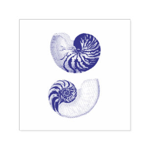 RUBBERSTEMPEL :  GROTE NAUTILUSILLUSTRATIE  ZELFINKTENDE STEMPEL