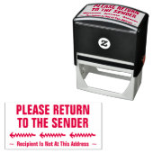 Rubberstempel "KIJK TERUG NAAR DE VERZENDER" Zelfinktende Stempel (In situ)
