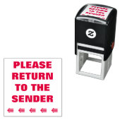 Rubberstempel "KIJK TERUG NAAR DE VERZENDER" Zelfinktende Stempel (In situ)