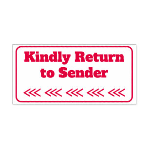 Rubberstempel "Kindly Return to Sender" Zelfinktende Stempel