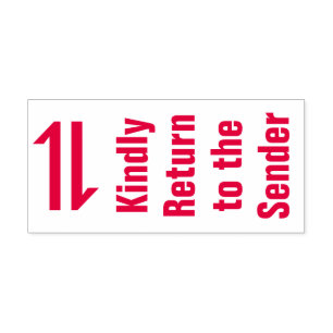 Rubberstempel "Kindly Return to the Sender" Zelfinktende Stempel