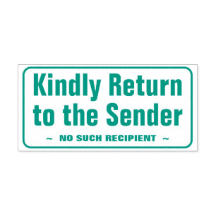 Rubberstempel "Kindly Return to the Sender" Zelfinktende Stempel