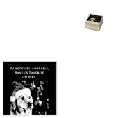 Rubberstempel met gouden retriever in Santa hat (Gestempeld)