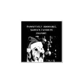 Rubberstempel met gouden retriever in Santa hat (Afrduk)