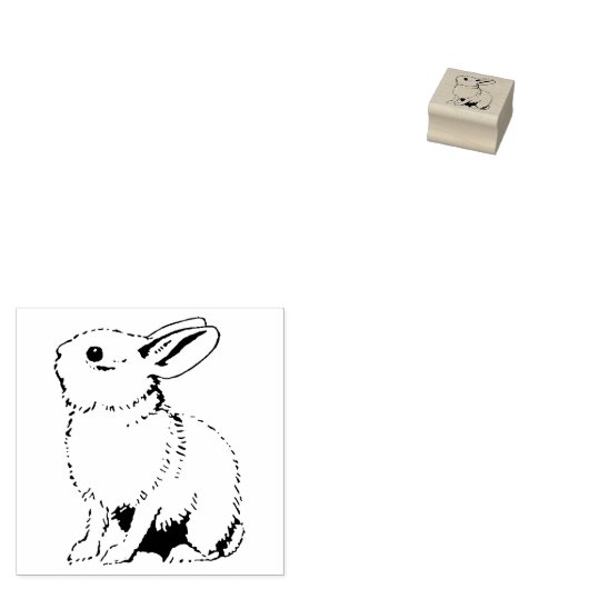 Rubberstempel met  Konijn (Gestempeld)