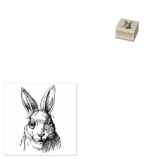 Rubberstempel met  Konijn (Gestempeld)