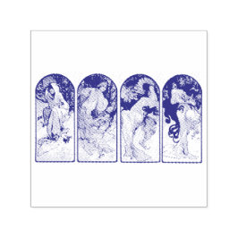 RUBBERSTEMPEL : MUCHA : DE SEIZOEN  ZELFINKTENDE STEMPEL