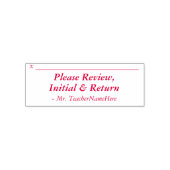 Rubberstempel "Review, Initiaal en retourneren" Zelfinktende Stempel (Design)