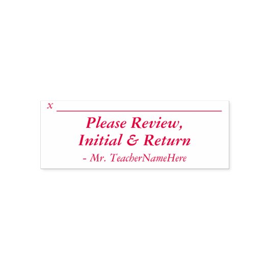 Rubberstempel "Review, Initiaal en retourneren" Zelfinktende Stempel (Design)