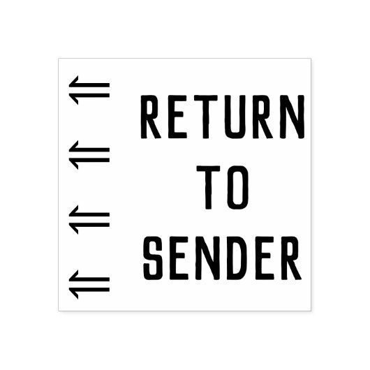 Rubberstempel "TERUGKEER NAAR VERZENDING" (Afrduk)