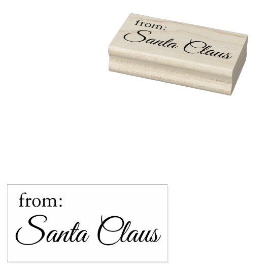 Rubberstempel "van de kerstman" voor cadeauLabels (Gestempeld)