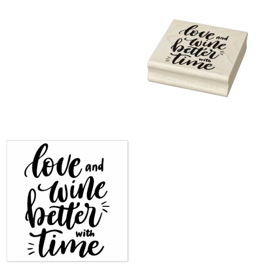 Rubberstempel van de liefdescitaat en de wijnsteen (Gestempeld)