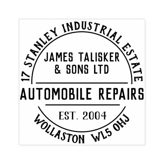 Rubberstempel voor automatische reparaties (Afrduk)