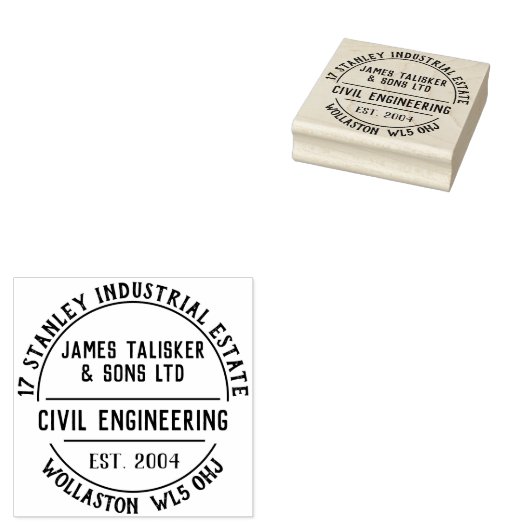Rubberstempel voor civiele techniek (Gestempeld)