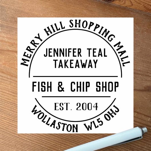 Rubberstempel voor vis en chips