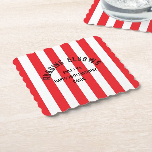 Rubbing Elbows Since 1950 - True Red Custom Design Kartonnen Onderzetters (Gebogen)