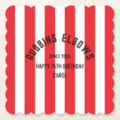 Rubbing Elbows Since 1950 - True Red Custom Design Kartonnen Onderzetters (Voorkant)