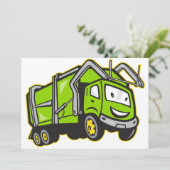 Rubbish Truck Invitations Kaart (Staand voorkant)
