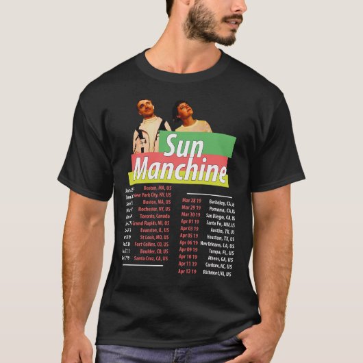 RUBBLEBUCKET SUN MANCHINE TOUR 2019 T-SHIRT (Voorkant)