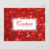 Rubby-Red Bokeh Glitter-menulijst Flyer (Achterkant)