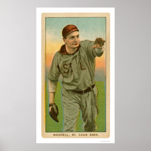 Rube Waddell Baseball 1909 Poster (Voorkant)
