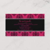 Rubelite roze, met juwelen beschadigd, dog, spa visitekaartje (Achterkant)