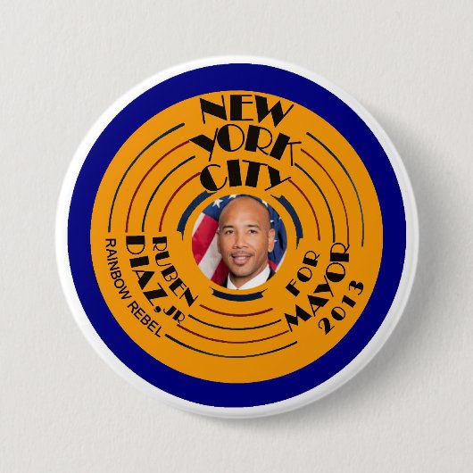 Ruben Diaz, Jr. NYC Mayor 2013 Ronde Button 7,6 Cm (Voorkant)