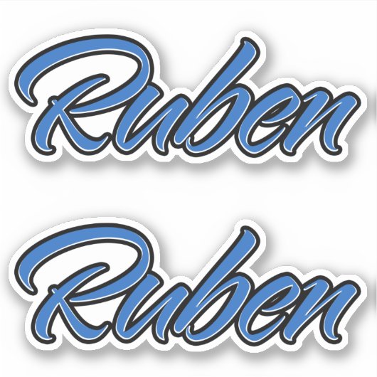 Ruben Name blue Aufkleber Sticker Stickerset (Voorkant)