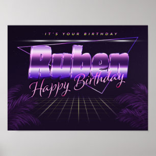 Ruben Name Vorname retro Poster Geburtstag