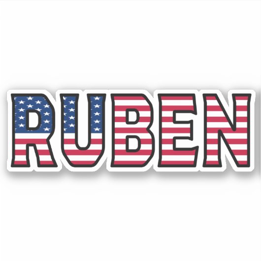 Ruben Name Vorname USA Sticker Stickerset (Voorkant)