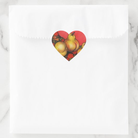 Rubeneske peren hart sticker (Tas)