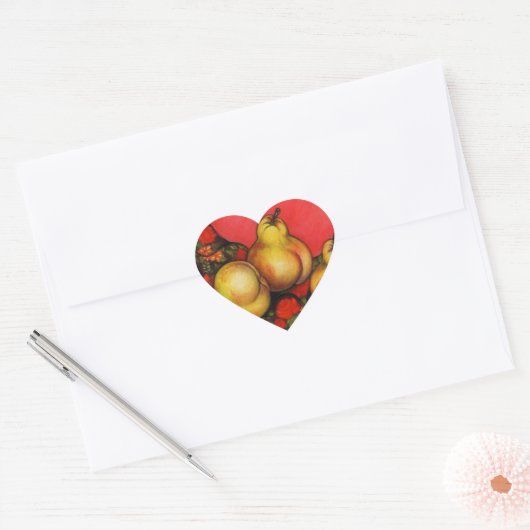 Rubeneske peren hart sticker (Envelop)