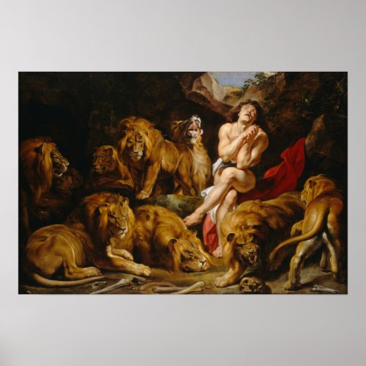 Rubens - Daniël in de Leeuwenkuil Poster (Voorkant)