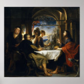 Rubens - diner bij Emmaus 1638 Poster (Voorkant)