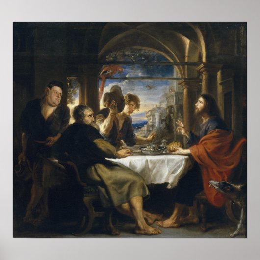 Rubens - Dinner at Emmaus, 1638 Poster (Voorkant)
