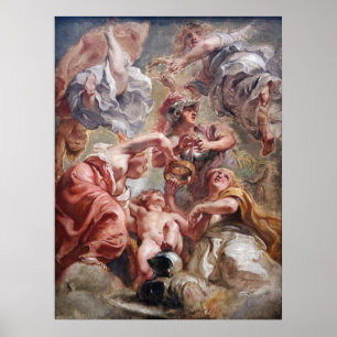 Rubens – Engeland, Schotland, Minerva & Cupido Poster
