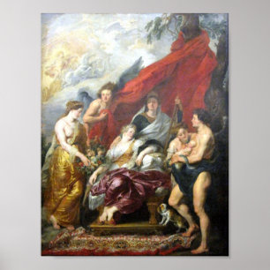 Rubens - Geboorte van de Dauphin in Fontainebleau Poster