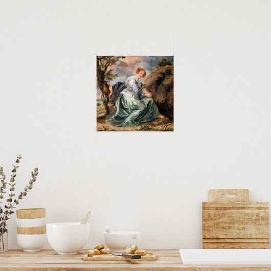Rubens - Hagar in woestijn Poster (Keuken)