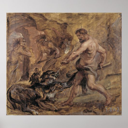 Rubens - Hercules en Cerberus, 1636 Poster (Voorkant)
