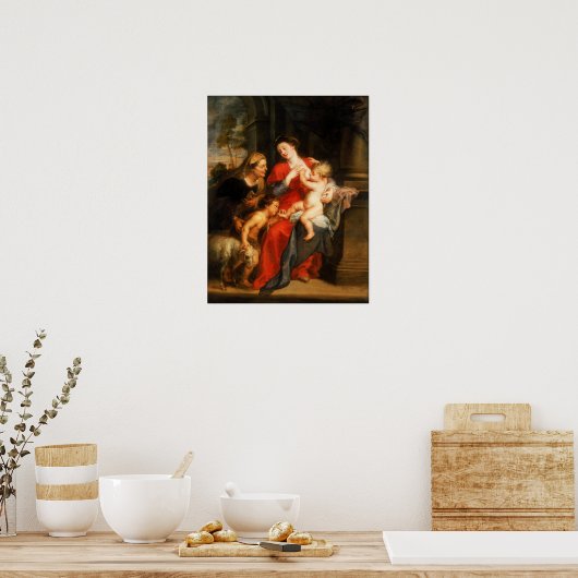 Rubens - Maagd & Kind met Sts Elizabeth & John Poster (Keuken)