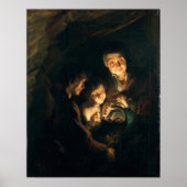 Rubens - oude vrouw met korf kool poster (Voorkant)